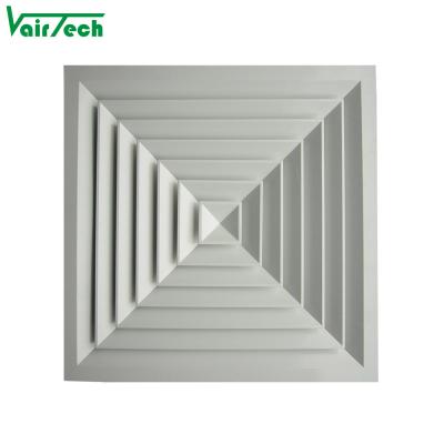 China Modern High Quality 4 Way Ceiling Air Conditioning Supply Square Air Diffuser for sale