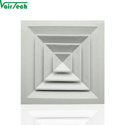 China Modern HVAC System Aluminum Square Ceiling Grill False Ceiling In 4 Way Air Diffuser for sale