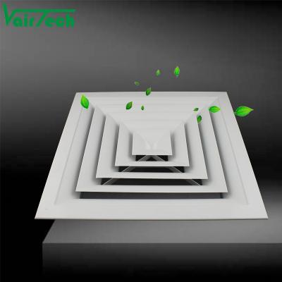 China Weld Frame / Full Stamping 4 Way Ceiling Supply Air Vent Air Conditioning Ceiling Diffuser for sale