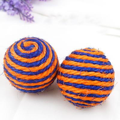 China Multi-color Cat Toys Sisal Scracthing Ball Bite Resistance Intelligence Viable Pet Chew Toys for sale