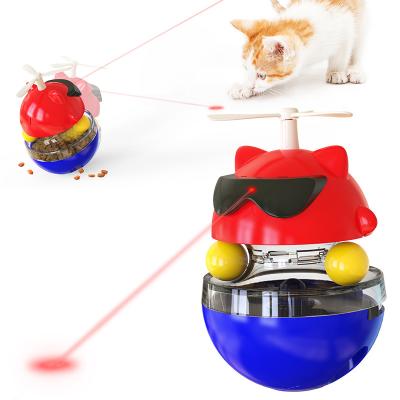 China 2021 Permeable Amazon Cats Tumbler Windmill Cats Popular Laser Food Ball Toy Lighter Cat Turntable for sale