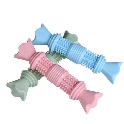 China Durable Eco-Friendly Sustainable Puppy Pet Interactive Teether Chew Toys Candy Shape Dog Toys for sale