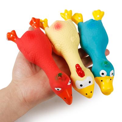 China Stocked 2021 New Latex Chick Bite and Chicken Screaming Molar Teeth Cleaning Molar Pet Toy for sale