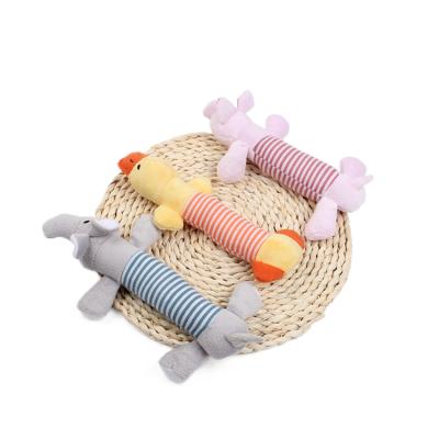 China 2021 New Dogs Wind Up Model Pig Duckling Elephant Plush Voice Toys Dog Cotton Rope Wholesale Toys for sale