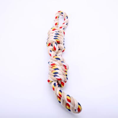 China Pet Maker Dog Cotton Rope Toy Interactive Bite-Resistant Rope Knot Viable Toys for sale