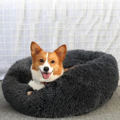 China Winter viable warm plush teddy bear nest mat small and medium round pet supplies wholesale for sale