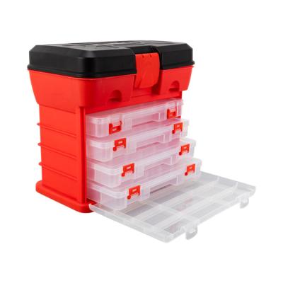 China Plastic Plastic Fishing Tackle Lure Box Large Fishing Accessories Box 4 Layer PP Fishing Storage Lure Box for sale