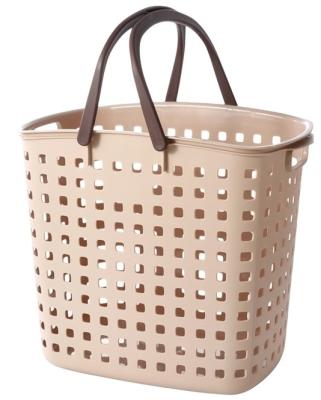 China Modern Bathroom Storage Plastic Laundry Basket With Handle For Barrel Container Basket for sale