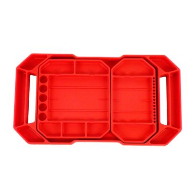 China Inrin 3PC Truck Tool Box Silicone Tool Tray Kits Flexible Tool Organizer Anti-Static Collection Silicone Box Non-Slip Anti-Slip Car Tool Box for sale