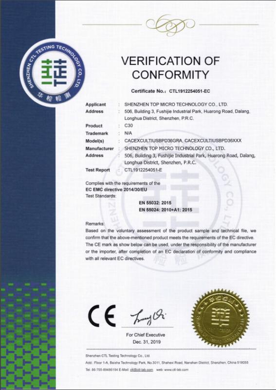 CE - Shenzhen Top Micro Technology Co., Ltd.