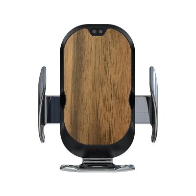 China Mobile Phone Car Charging Wooden Wireless Mount With Qi Certificate for sale