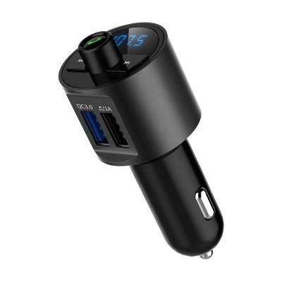 China A Multifunctional Key BT5.0 Hands Free Wireless Car FM Transmitter With QC3.0 Quick Car Charger for sale