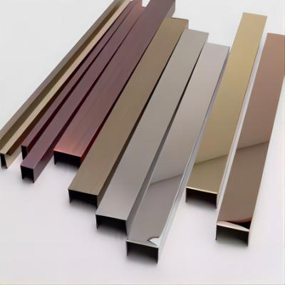 China Interior Decoration 6mm Aluminium U Channel Black Gold U Profile for sale