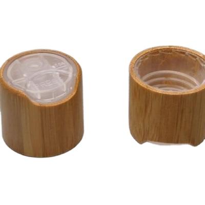 China Non Spill 24/410 Bamboo Capsule Hot Selling Manufacturers Head Press Plastic Bamboo Disc Top Caps for sale