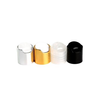 China Plastic/Aluminum Non Spill Top Disc Plastic/Aluminum Cap Press Dispensing Cap 24/410 28/410 For Lotion for sale