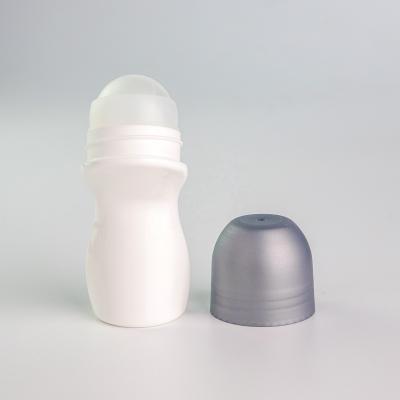 China Cosmetic Wholesale Custom 50ml Plastic Gray /Purple.roller Bottle With Stainless Roller for sale