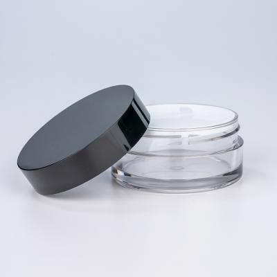 China Non Spill Round 250ml Plastic Cream Jar 250g Plastic Cream Jar 500ml Black Plastic Cream Jars With Lids And Hand Cap for sale