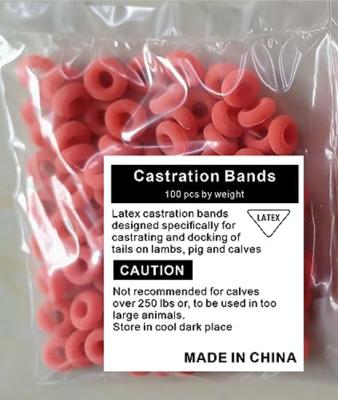 China Latex Castration Rings Bands For Goat And Other Animal 100pcs Per Bag Color orange à venda