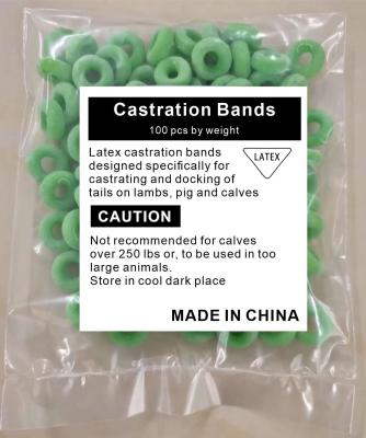 China Latex Castration Rings Bands For Goat And Other Animal 100pcs Per Bag Green Rings à venda