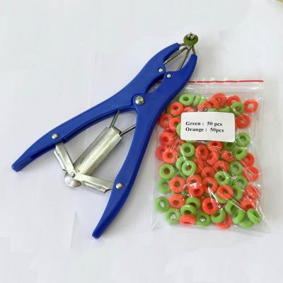 China Livestock Castration Bander , 100Pcs Latex Castrator Rings, Balloon Expander Pliers Set à venda