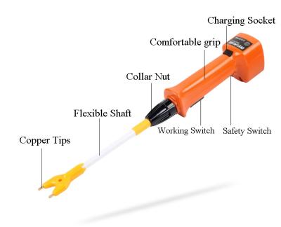 China IP45 Electric Pig Prod Anti Vapors Farm 4.2V Shock Stick For Cattle for sale