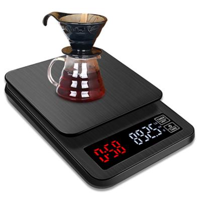 China Professional Household J&R 3kg 5kg 10kg Timing Hand Drip Coffee Scale Professional Household Coffee Instrument for sale