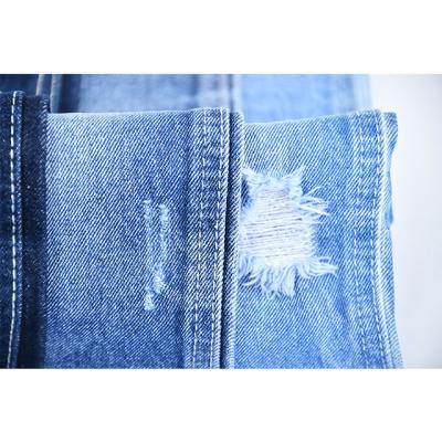 China Breathable 97%C 3%P Denim Fabric Cotton No Cotton Polyester Jeans Denim Fabric Blue Stretch Width 70/71' for sale