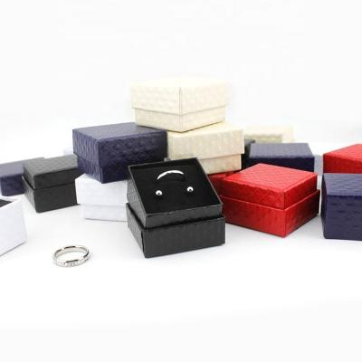 China Recyclable Sky And Earth Cover Pattern Jewelery Box Ring Jewelry Packaging Case Square Gift Box Stain Order Rhombic Logo for sale