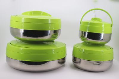 China Office Stainless Steel Lunch Box Keep Warm Wtih Green Cover 2L - 10L Capacity for sale