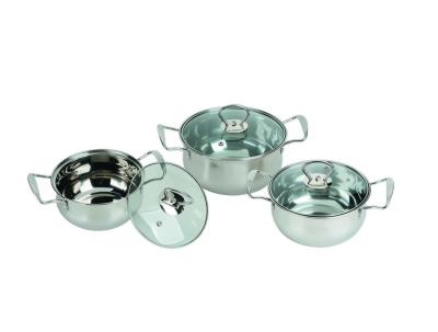 China Stainless Steel Kitchen Cookware Sets 0.5mm Thickness Mirror Polish Inside And Outside for sale