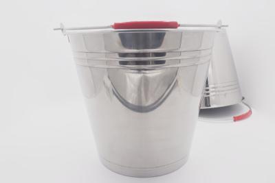 China 5L China bucket manufacture stainless steel pail bucket with handle ice bucket metal milk bucket for sale