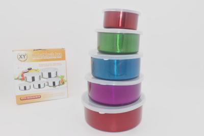 China Tableware colorful stainless steel food storage box round shape storage container for sale