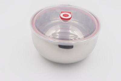 China 16cm 18cm 20cm 3pcs Food container round shape airtight box with lid 201#stainless steel mixing bowl for sale