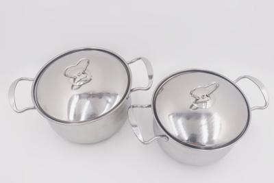 China 0.7mm 4pcs Stainless Steel Cookware Sets Metal Soup Pot for sale