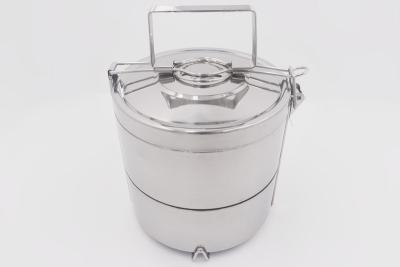 China 2 Tier Mirror Polishing Stainless Steel Tiffin Box Stackable Bento Lunch Box for sale