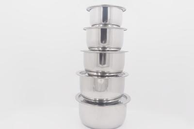 Chine bâton à cuire de pot d'acier inoxydable de la vaisselle de cuisine 6pcs non faisant cuire Pan With Lid à vendre