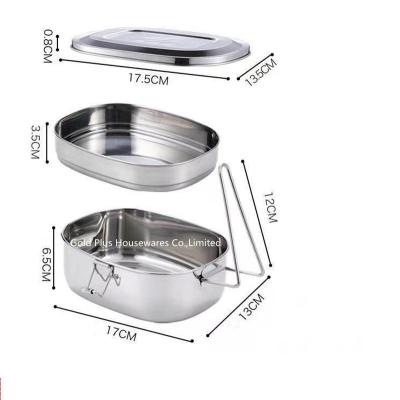 China Child 900ML 2 Layers Thermal 304# Metal Tiffin Bento Box for sale