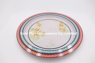 China Flower Decal Printed Metal Steel Bone Dishes For Wedding Decoration for sale