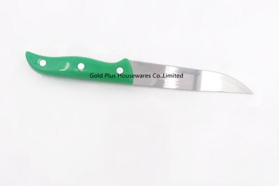 China Embossed Pattern Stainless Steel Chopper Knife With Green PP Handle for sale