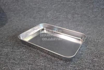 China Hotel stackable stainless steel food serving trays silver color baking sheet metal steel serving plate for sale