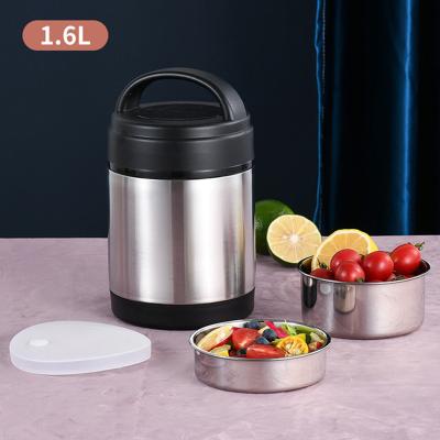 China 1.6L Classic design thermal food flask stainless steel lunch box with spoon double wall vacuum food jar for sale