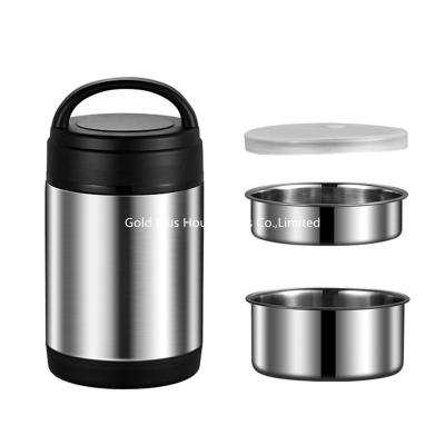 China Office portable handle soup jar sealed leak-proof breakfast cup 1.6L double wall stainless steel vacuum thermos for sale