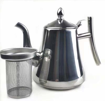 China 0.16cbm Stainless Steel Coffee Pot Food Grade Gooseneck Silver Tea Pot With Filter for sale