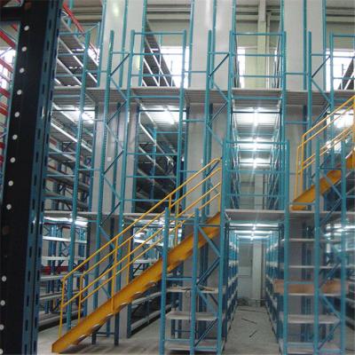 China RAL 90mm Upright Industrial Mezzanine Platform 500kgs Metal Mezzanine Flooring for sale