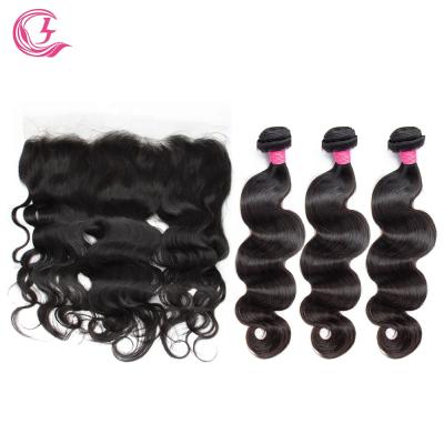 China Wholesale Cheap Unprocessed Raw Human Brazilian Hair Body Wave 16 Inches 27 Pieces Short Grade Bundles Body Weave Bundles With 12A Frontal for sale