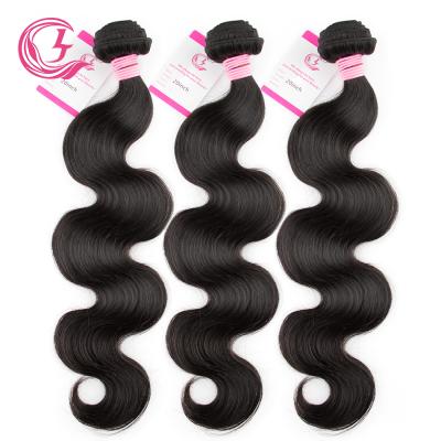 China Body Wave Body Wave Virgin Hair Bundles Natural Black Color 100g With Double Weft For Middle High Market Brazilian Hair for sale