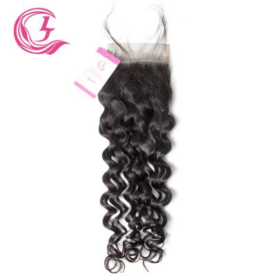 China Can be complexion & ironed & & Italian Curly French Curly Natural Wave 4X4 Closure Natural Black Color 130 Density Virgin Virgin Hair Bleached For High Market Medium Hair for sale