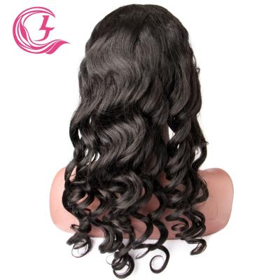 China Long 28 Inch Brazilian Loose Deep Wave 100% Virgin Human Hair Translucent Lace Front Wig 250% Front Wig With Chinese Bangs for sale