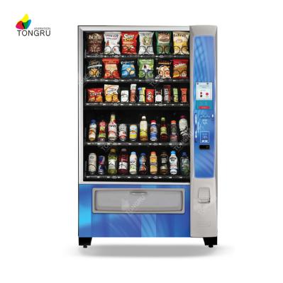 China Clear Glass Front Schools High School Snacks And Soda Chips Vending Machine For Pepsi Coke for sale