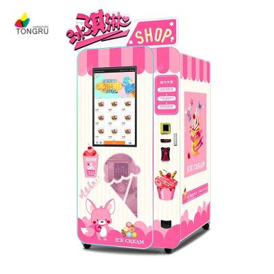 China SDK Wholesale Popular Soft Serve Liquid Nitrogen Soft Ice Cream Roll Cone Selling Ice Cream Machine for sale